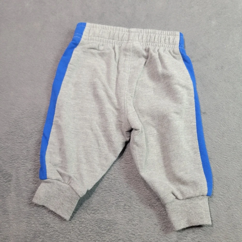 Nike Joggers Baby 6M Gray Blue Fleece Sweatpants Side‎ Stripe Swoosh D755-042